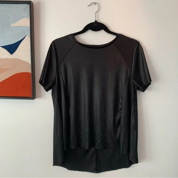 ZARA Collection Shiny Black Small Tshirt 🖤 - Picture 1 of 4